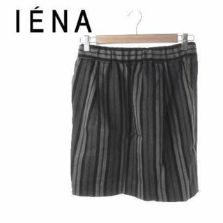 イエナ(IENA)のイエナ スカート タイト ミニ ストライプ 38 グレー 210726YH3A(ミニスカート)