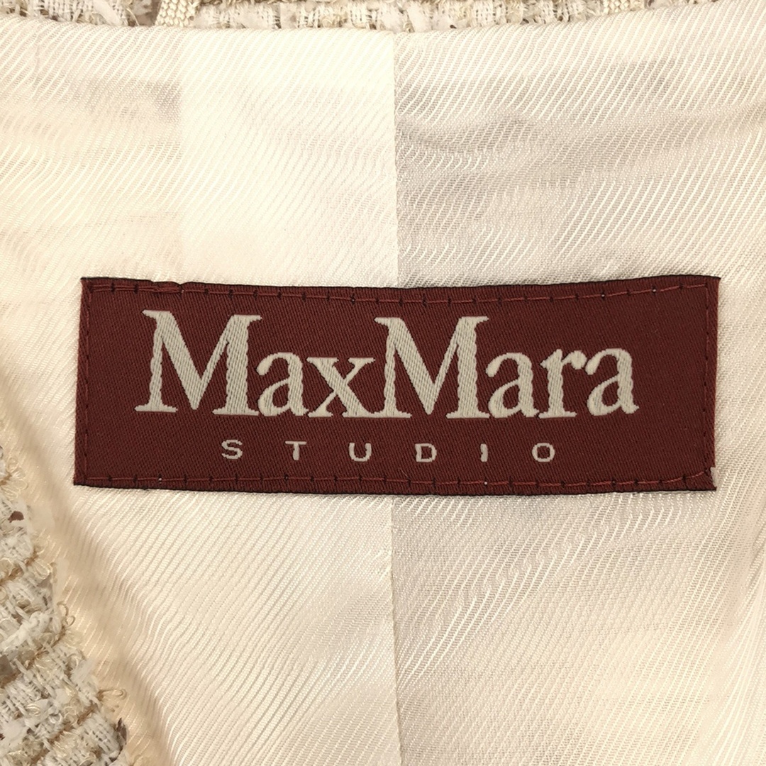 Max Mara(マックスマーラ)のMax Mara Studio マックスマーラ ステュディオ ツイードジャケット ベージュ 36 レディースのジャケット/アウター(その他)の商品写真