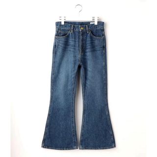 HIGH WAIST BELL-BOTTOM DENIM PANTS