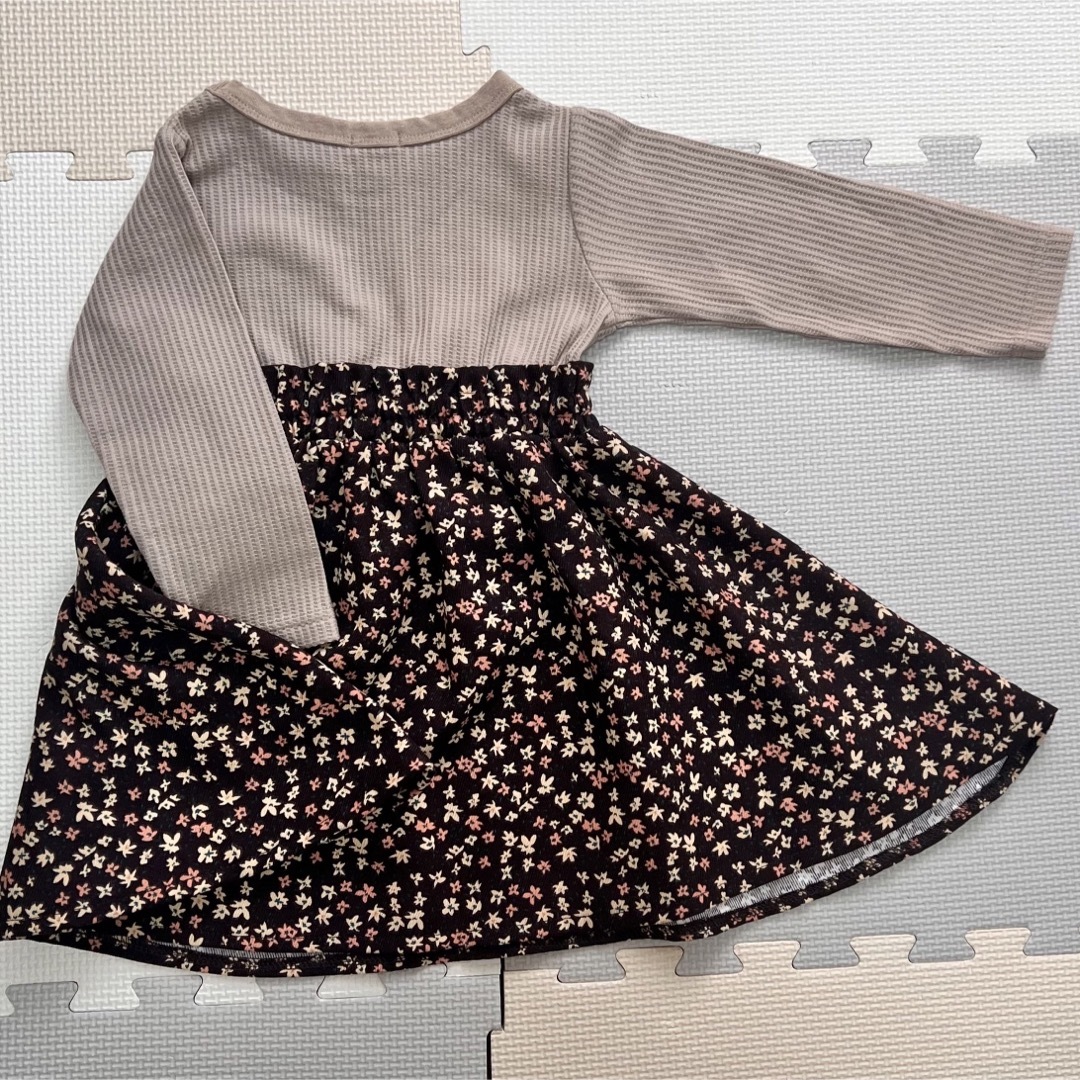 pairmanon(ペアマノン)の花柄ドッキングワンピース 90cm キッズ/ベビー/マタニティのキッズ服女の子用(90cm~)(ワンピース)の商品写真