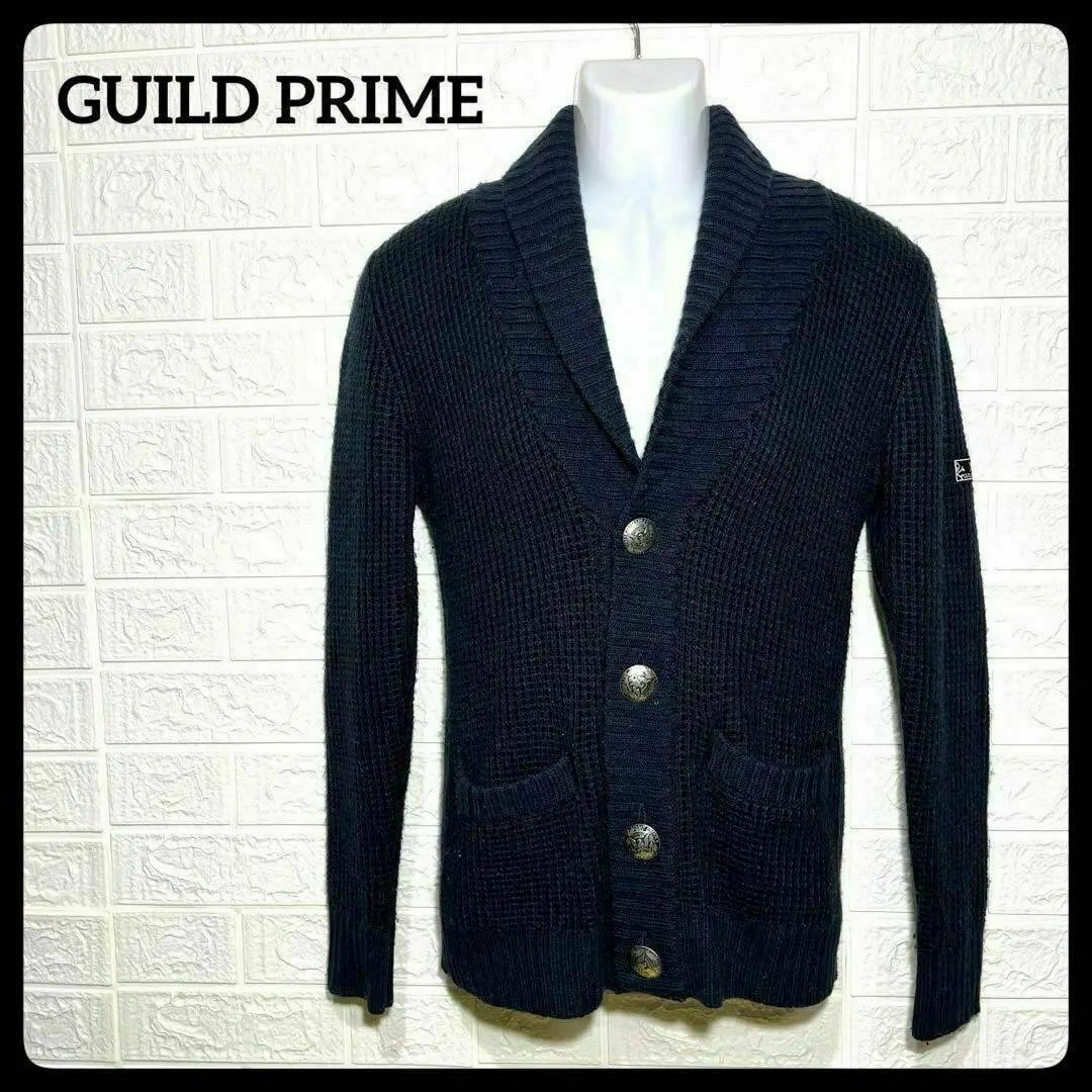 GUILD PRIME(ギルドプライム)の古着　訳あり　GUILD PRIME ギルドプライム　ニット　カーディガン　上着 メンズのトップス(カーディガン)の商品写真