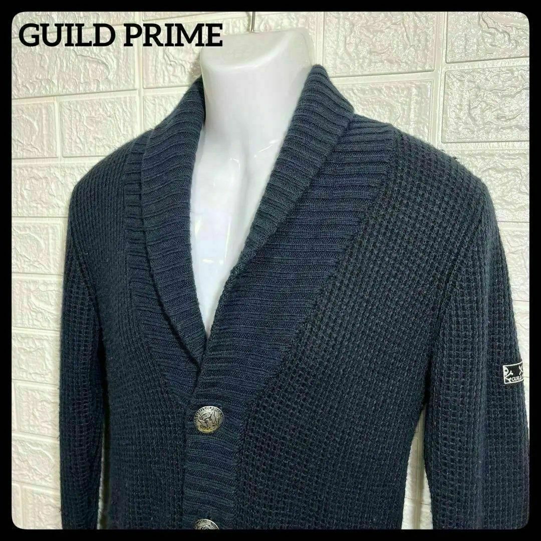 GUILD PRIME(ギルドプライム)の古着　訳あり　GUILD PRIME ギルドプライム　ニット　カーディガン　上着 メンズのトップス(カーディガン)の商品写真