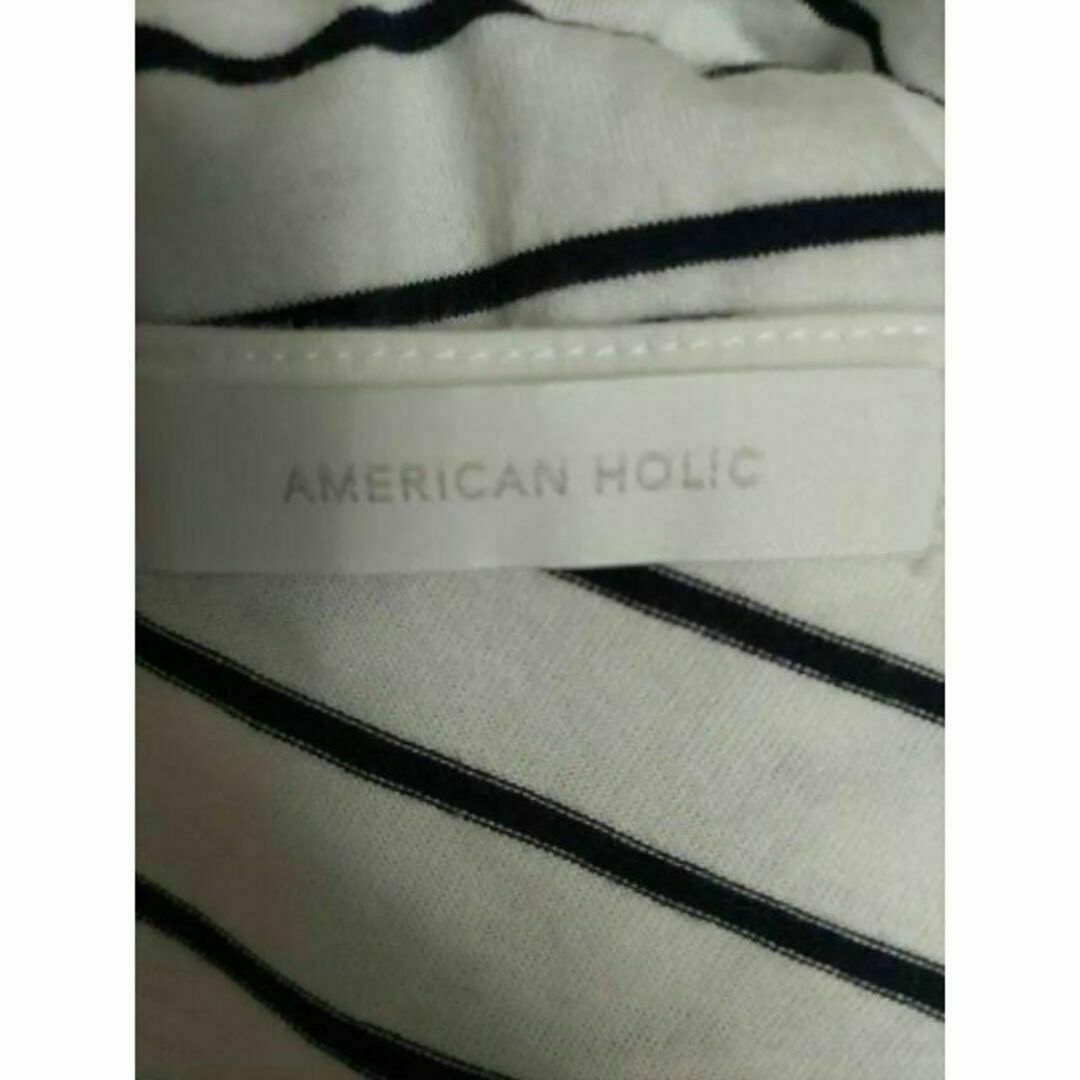 AMERICAN HOLIC(アメリカンホリック)のAMERICAN HOLIC アメリカンホリック ボーダー柄 半袖Tシャツ 白紺 レディースのトップス(Tシャツ(半袖/袖なし))の商品写真