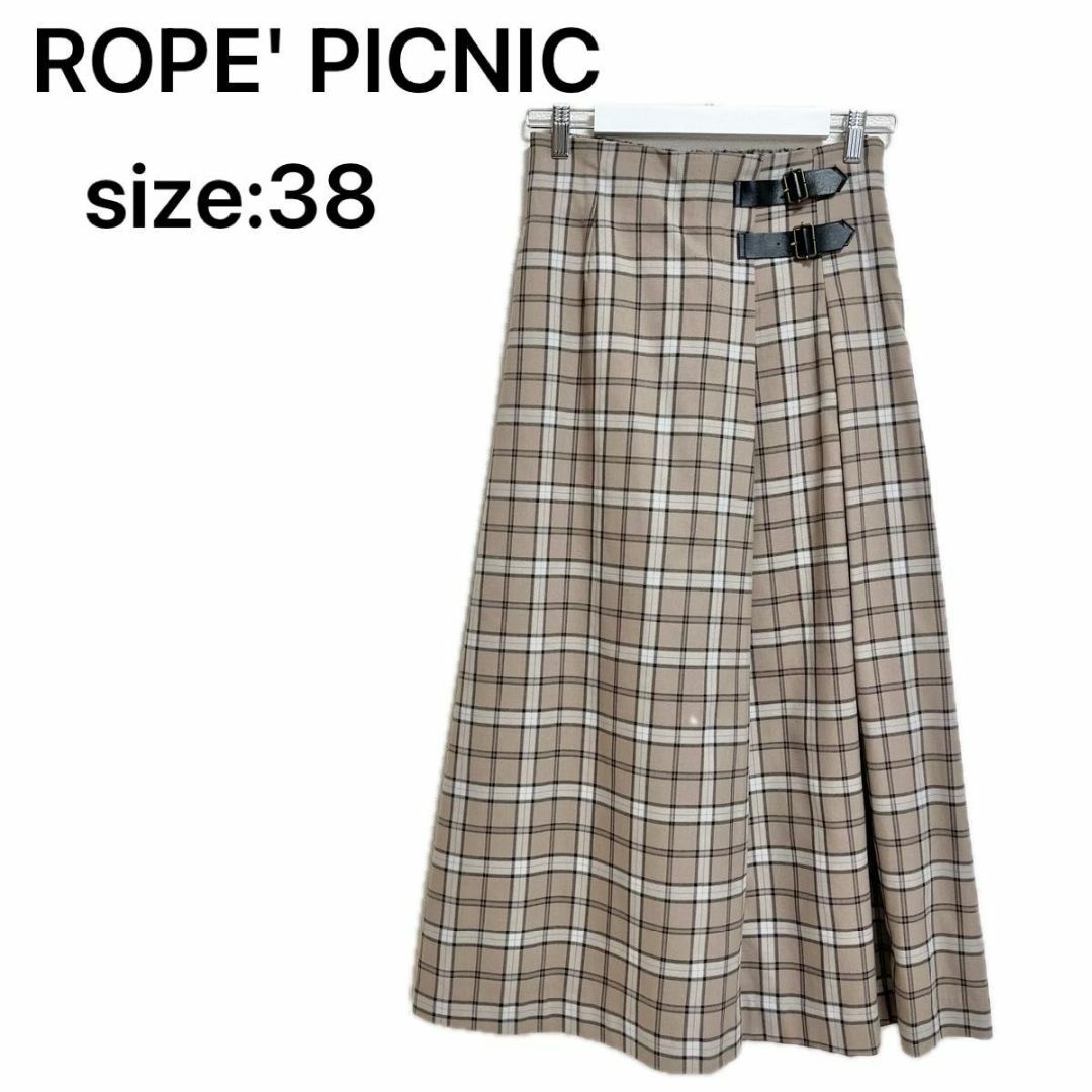 Rope' Picnic(ロペピクニック)の美品　ROPE' PICNIC ロペピクニック　フレアスカート　ベージュ38 M レディースのスカート(ロングスカート)の商品写真