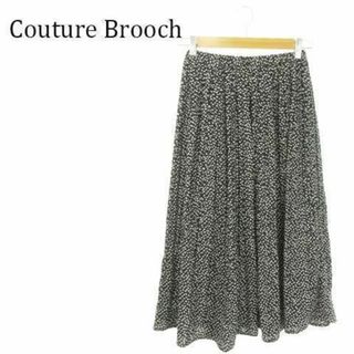 クチュールブローチ(Couture Brooch)のクチュールブローチ プリーツスカート 小花柄 38 黒 230829AO19A(ロングスカート)