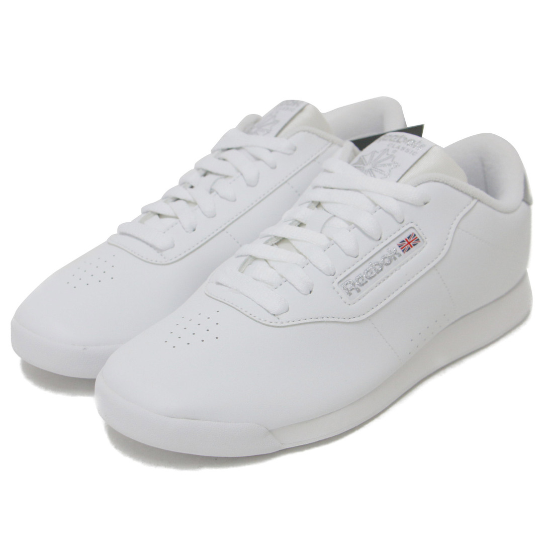 Reebok(リーボック)の新品 Reebok リーボック CLASSIC クラシック スニーカー ホワイト シルバー 白 25.5cm ローカット レースアップ PRINCESS プリンセス シューズ 靴 フラット 大人 きれいめ カジュアル シンプル【レディース】 レディースの靴/シューズ(スニーカー)の商品写真