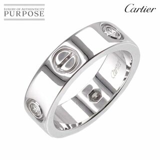 カルティエ(Cartier)のカルティエ Cartier ラブ #52 リング ハーフ ダイヤ 3P 18K WG ホワイトゴールド 750 指輪 VLP 90222240(リング(指輪))