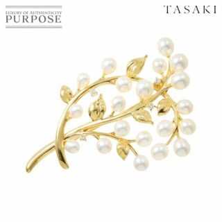 タサキ(TASAKI)のタサキ TASAKI 淡水真珠 ダイヤ 0.09ct ブローチ K18 YG イエローゴールド 750 パール 田崎真珠 VLP 90225353(ブローチ/コサージュ)