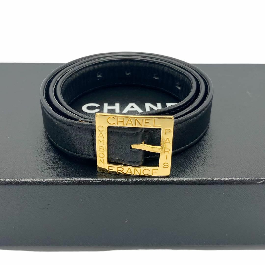 CHANEL(シャネル)の⭐️美品⭐️ シャネル 96A カンボン ロゴ レザー ベルト ブラック レディースのファッション小物(ベルト)の商品写真