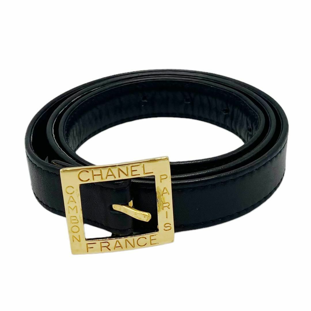 CHANEL(シャネル)の⭐️美品⭐️ シャネル 96A カンボン ロゴ レザー ベルト ブラック レディースのファッション小物(ベルト)の商品写真