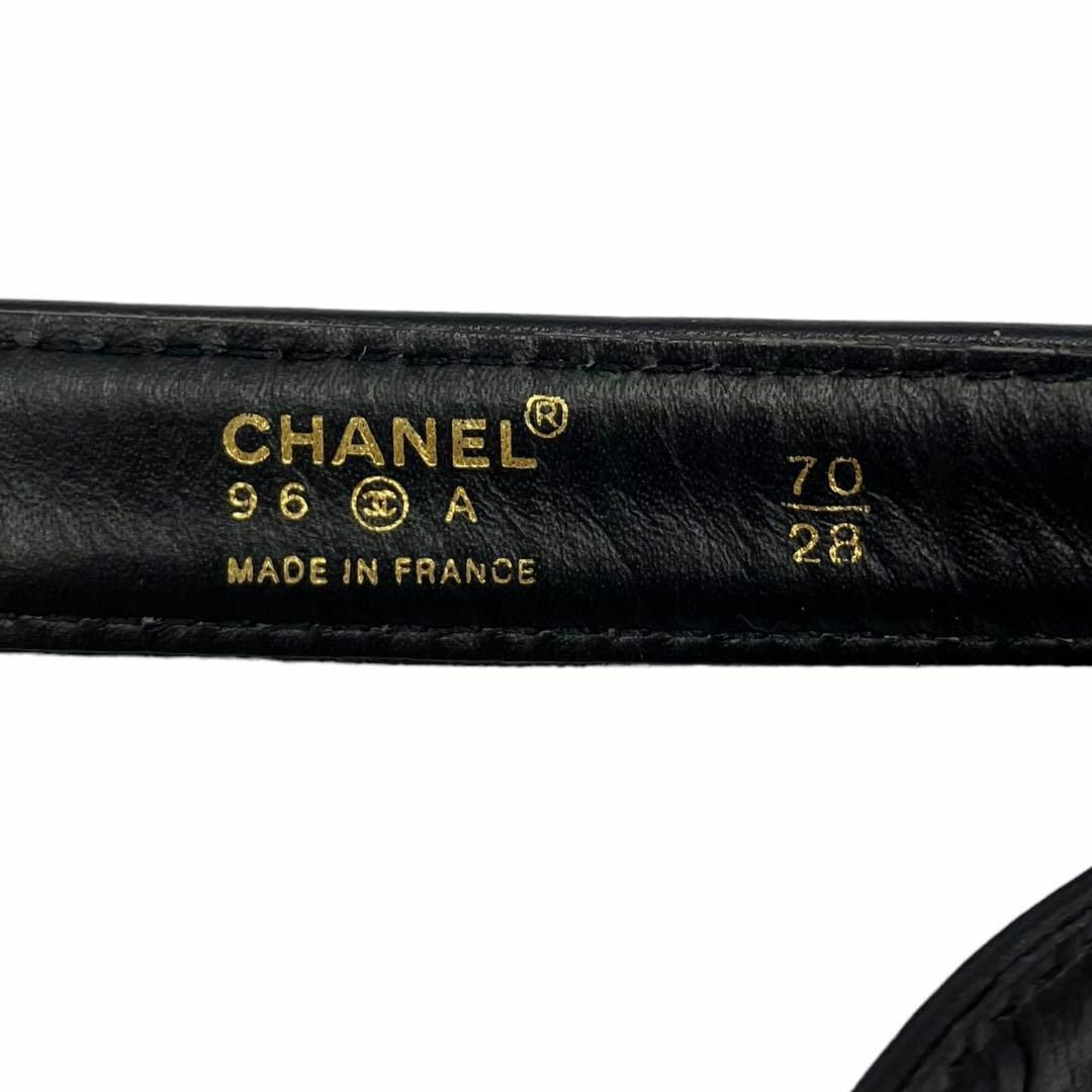 CHANEL(シャネル)の⭐️美品⭐️ シャネル 96A カンボン ロゴ レザー ベルト ブラック レディースのファッション小物(ベルト)の商品写真