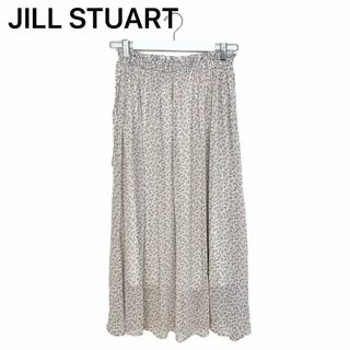 ジルスチュアート(JILLSTUART)の美品　JILL STUART ジルスチュアート　花柄スカート　シフォン　白(ロングスカート)