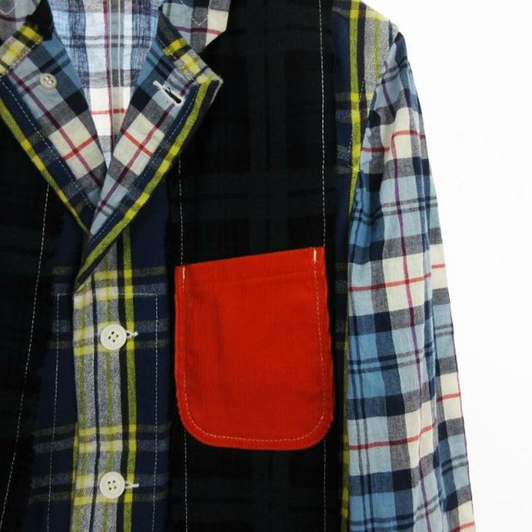 COMME des GARCONS HOMME PLUS(コムデギャルソンオムプリュス)のコムデギャルソンオムプリュス テーラードジャケット パッチワーク 緑系 水色 S メンズのジャケット/アウター(テーラードジャケット)の商品写真