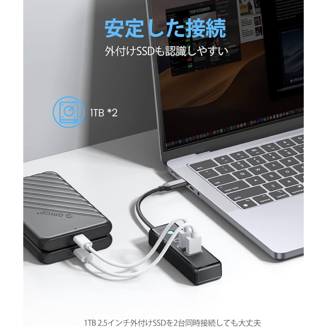 USB C ハブ Type-C 交換アダプタ USB3.0 3ポート スマホ/家電/カメラのPC/タブレット(PC周辺機器)の商品写真