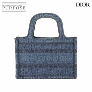 クリスチャンディオール(Christian Dior)の新品同様 クリスチャン ディオール Christian Dior オブリーク デニム ブック トート ミニ バッグ キャンバス ブルー VLP 90226818(ハンドバッグ)