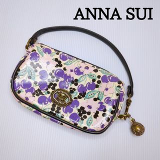 アナスイ(ANNA SUI)のANNA SUI アナスイ チェリー柄 PVC ミニバッグ マルチポーチ 持ち手(ポーチ)