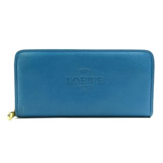 ロエベ(LOEWE)のロエベ LOEWE ラウンドファスナー長財布 レザー ブルー ゴールド ユニセックス 送料無料【中古】 e58317a(財布)