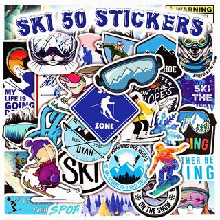 スキー ステッカー 50枚セット PVC 防水 シール ウィンター スポーツ(その他)