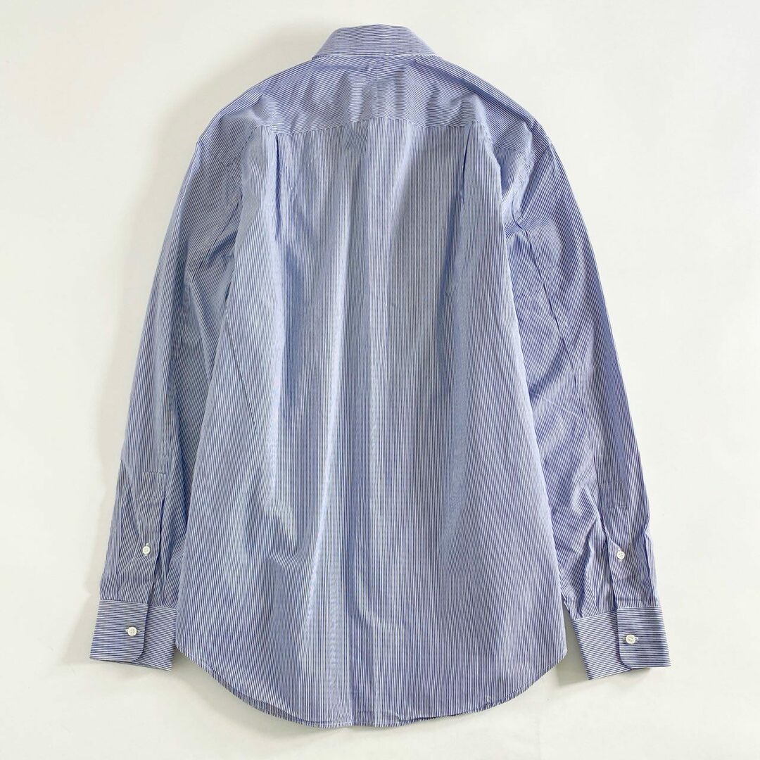 LOEWE(ロエベ)の46C13 LOEWE ロエベ アナグラム刺繍 ストライプ タキシードシャツデザイン 長袖シャツ 40 ブルー メンズ メンズのトップス(シャツ)の商品写真