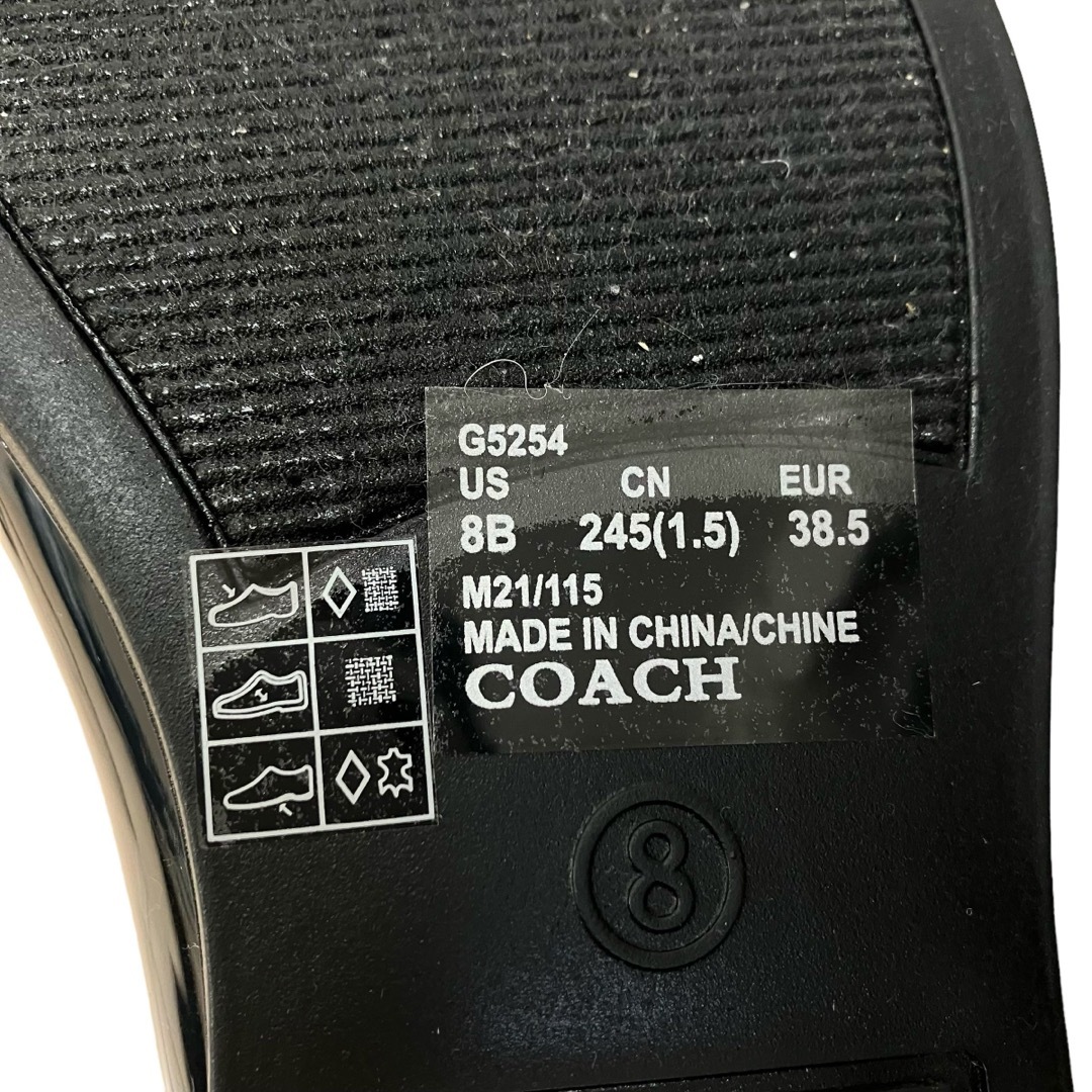 COACH(コーチ)の美品 コーチ レインブーツ 黒 シグネチャー 24.5cm レディースの靴/シューズ(レインブーツ/長靴)の商品写真