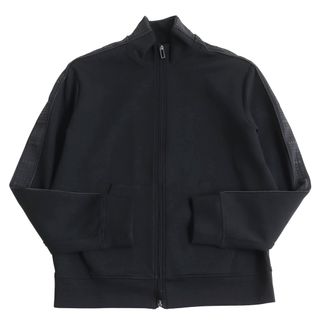 エンポリオアルマーニ(Emporio Armani)の極美品 EMPORIO ARMANI エンポリオ アルマーニ 2023年製 6R1MF1 1JHSZ ダブルジャージー エンボスエンブロイダリー サイドロゴライン フルジップ トラックジャケット ブラック L 正規品 メンズ(その他)