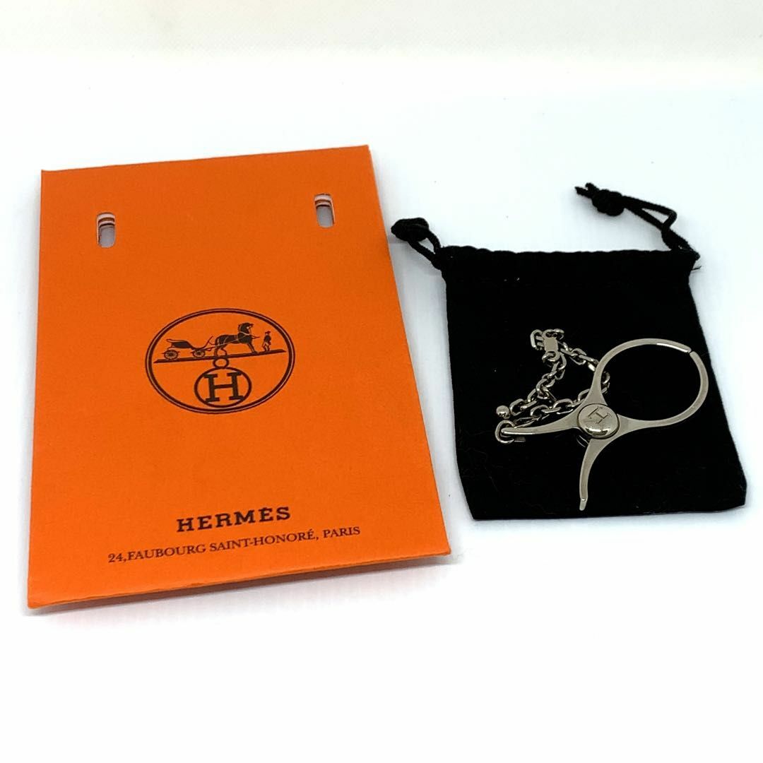 送料無料 百貨店 ☆美品☆ HERMES シルバー0310s66 グローブホルダー 手袋 フィルー 小物
