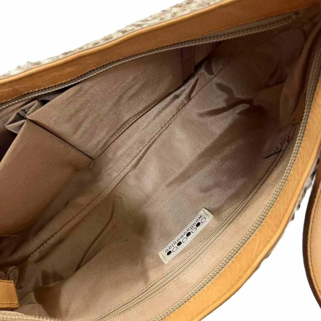✨美品✨　ウールムール　ハンドバッグ　ハラコ　レオパード　ホワイト系 29 レディースのバッグ(ハンドバッグ)の商品写真