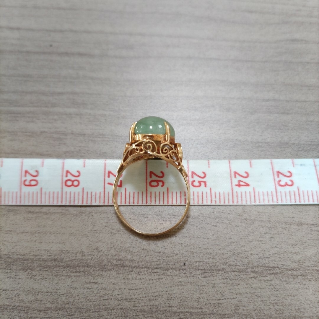 k18　翡翠　リング　② レディースのアクセサリー(リング(指輪))の商品写真