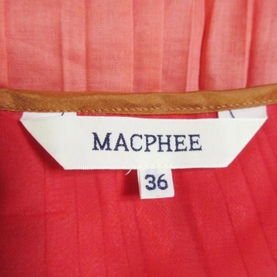 MACPHEE(マカフィー)のマカフィー ひざ丈スカート プリーツ 36 ピンク 211022AO18A レディースのスカート(ひざ丈スカート)の商品写真