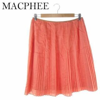 マカフィー(MACPHEE)のマカフィー ひざ丈スカート プリーツ 36 ピンク 211022AO18A(ひざ丈スカート)