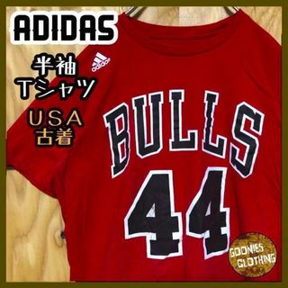 NBA ブルズ バスケ USA古着 90s 半袖 Tシャツ アディダス スポーツ(Tシャツ/カットソー(半袖/袖なし))