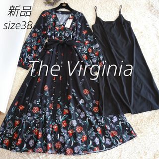 ザヴァージニア(The Virgnia)の新品タグ付き★The Virginia　インター付き　ロングワンピース　花柄　M(ロングワンピース/マキシワンピース)