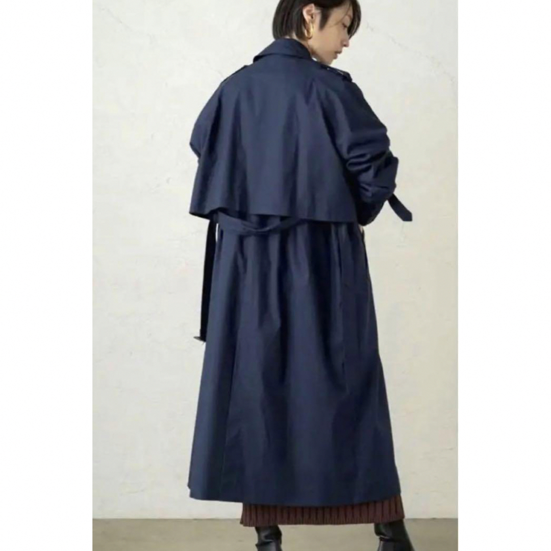 新品未使用 Loungedress ラウンジドレス トレンチコート ネイビー 新品未使用 Loungedress ラウンジドレス トレンチコート ネイビー