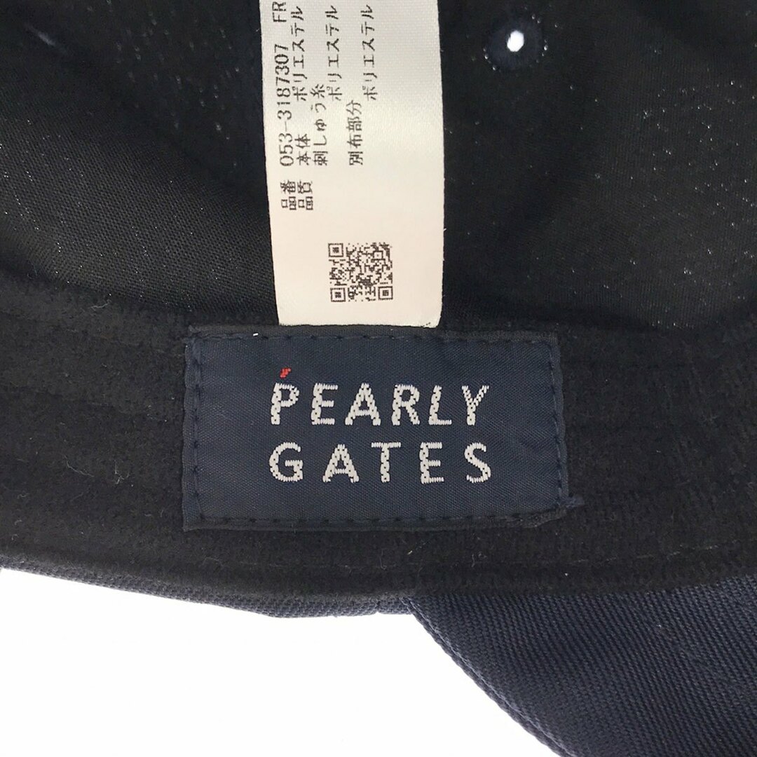 PEARLY GATES(パーリーゲイツ)のPEARLY GATES パーリーゲイツ リボンゴルフつば広キャップ ネイビー  053-3187307 レディースの帽子(キャップ)の商品写真