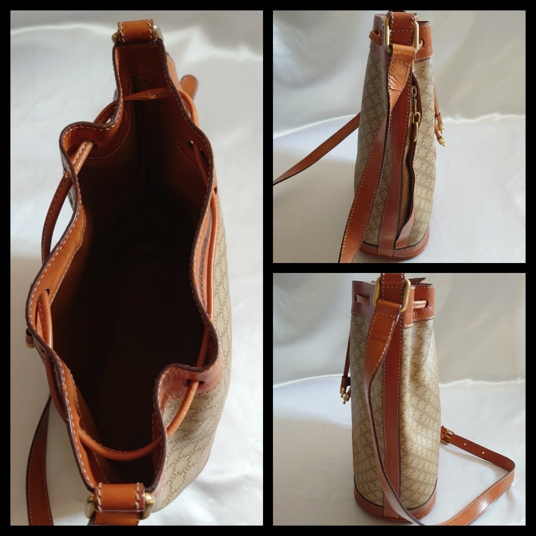 CELINE - 極美品 CELINE マカダム柄 巾着 ショルダーバッグの CELINE - 極美品 CELINE マカダム柄 巾着 ショルダーバッグの