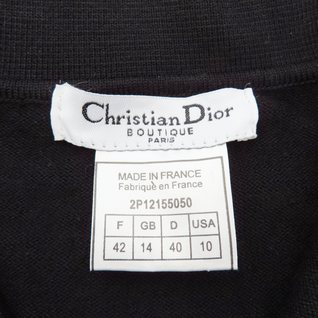 Christian Dior(クリスチャンディオール)のK03 Christian Dior クリスチャンディオール ロゴ ファスナー付き ニット セーター F42 ブラック/マルチカラー レディースのトップス(ニット/セーター)の商品写真