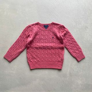 POLO RALPH LAUREN - ポロラルフローレン ケーブルコットンニット ピンク 5 送料無料 (y122)