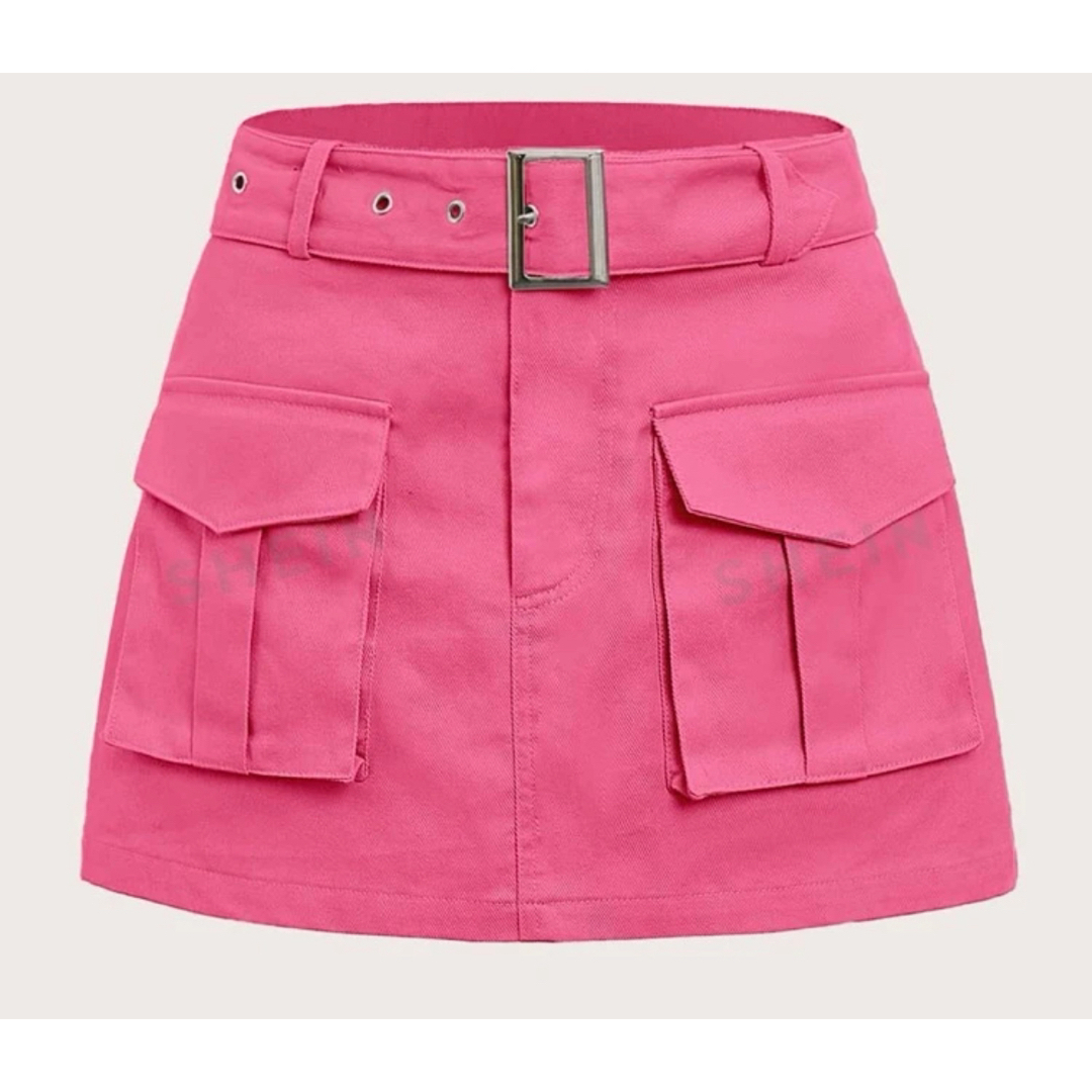 韓国スカート  ピンク  ジーンズ  新品未使用 レディースのスカート(ミニスカート)の商品写真