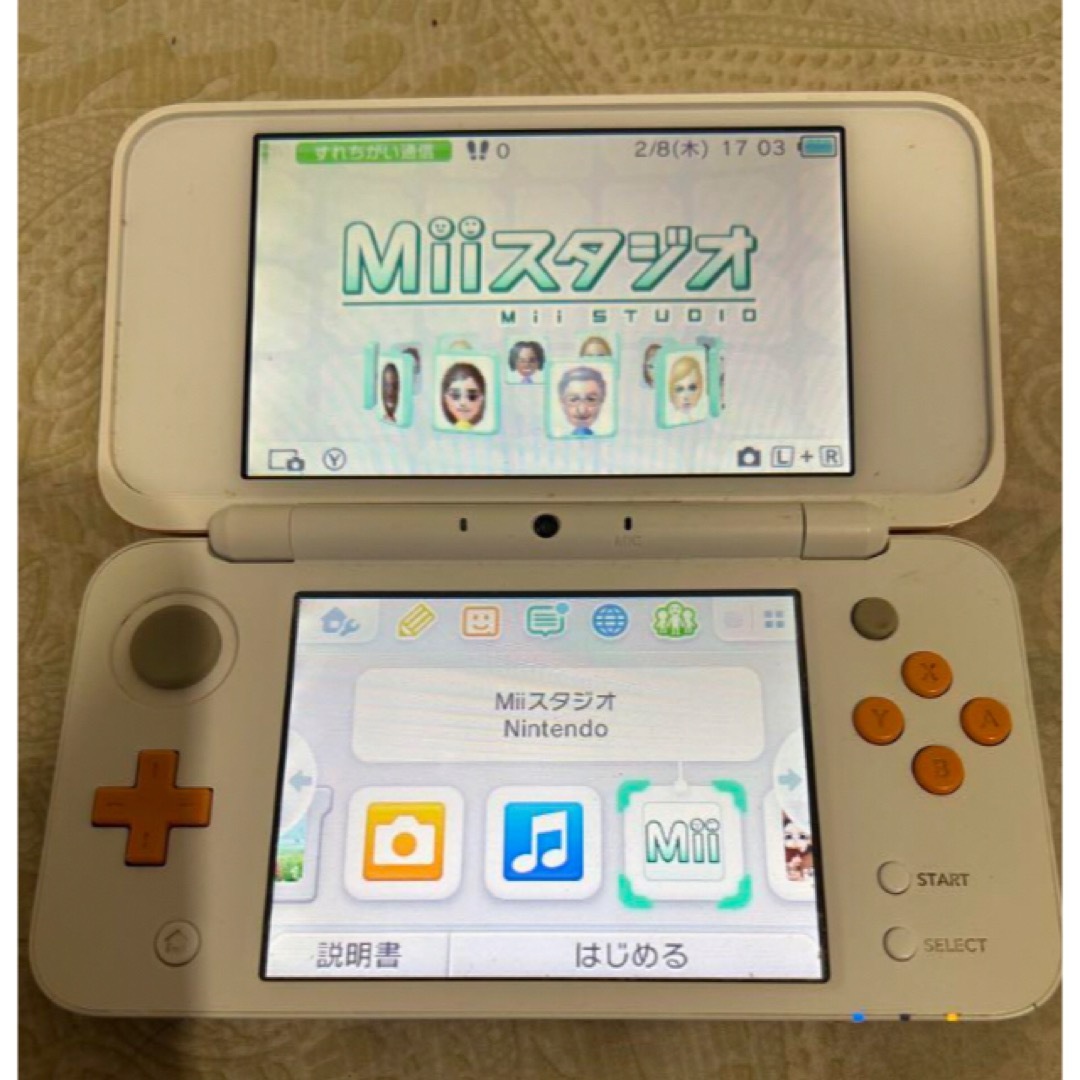 ニンテンドー2DS(ニンテンドー2DS)のNewニンテンドー2DS LL ホワイト×オレンジ　cfw エンタメ/ホビーのゲームソフト/ゲーム機本体(携帯用ゲーム機本体)の商品写真