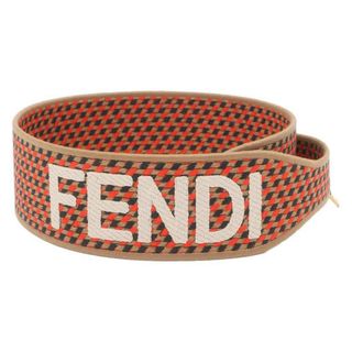 フェンディ(FENDI)のフェンディ ショルダーストラップ ロゴ ストラップユー キャンバス レザー FENDI ストラップ 黒(ストラップ/イヤホンジャック)