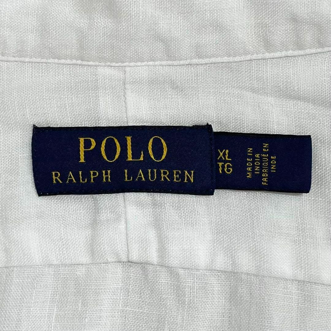 POLO RALPH LAUREN(ポロラルフローレン)の☆1201 ポロラルフローレン レギュラーカラーリネンシャツ ホワイト XL～ レディースのトップス(シャツ/ブラウス(長袖/七分))の商品写真