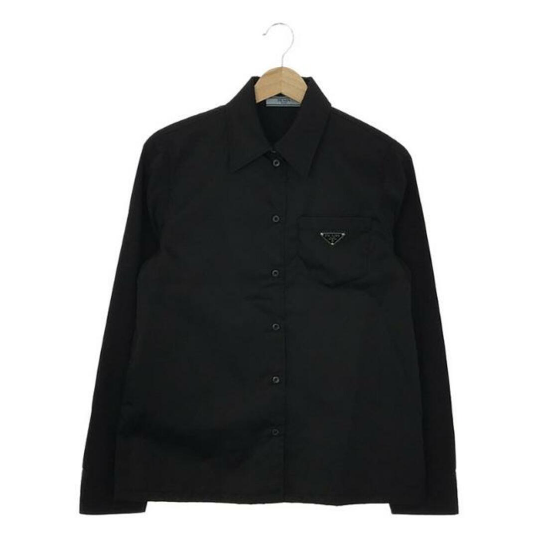 PRADA(プラダ)のPRADA / プラダ | Poplin And Re-nylon Shirt シャツ | 38 | ブラック | レディース レディースのトップス(シャツ/ブラウス(長袖/七分))の商品写真