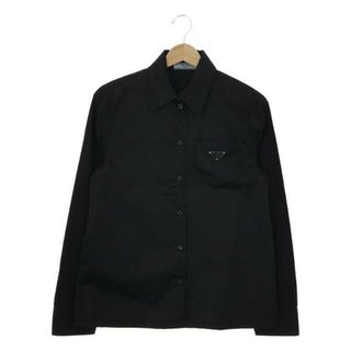 プラダ(PRADA)のPRADA / プラダ | Poplin And Re-nylon Shirt シャツ | 38 | ブラック | レディース(シャツ/ブラウス(長袖/七分))