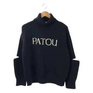 パトゥ(PATOU)の【美品】  PATOU / パトゥ | カットアウト ロゴ タートルネックニット | S | ブラック/ベージュ | レディース(ニット/セーター)