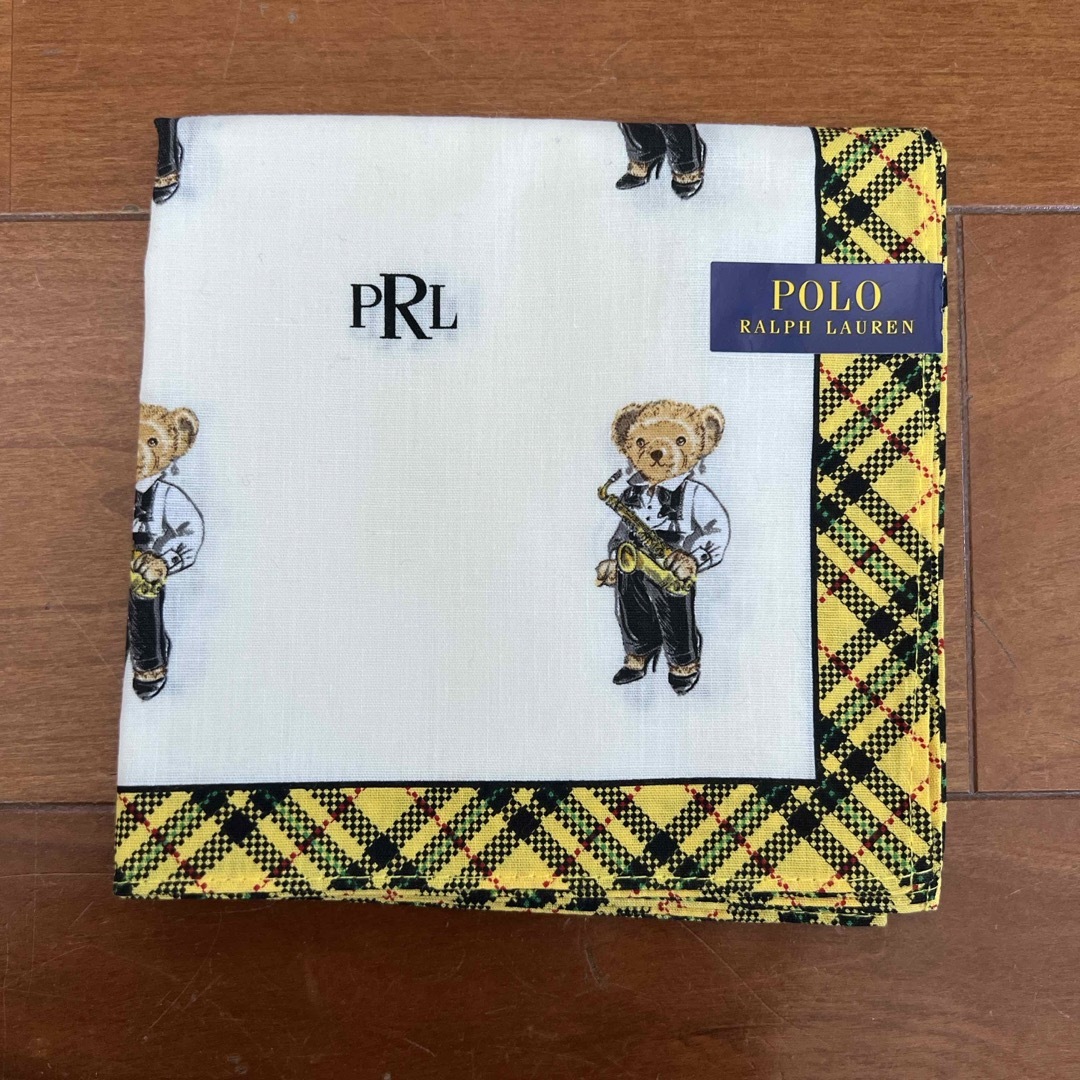 POLO RALPH LAUREN(ポロラルフローレン)のポロ　ラルフローレン　ポロベア　ハンカチ　大判　イエロー レディースのファッション小物(ハンカチ)の商品写真