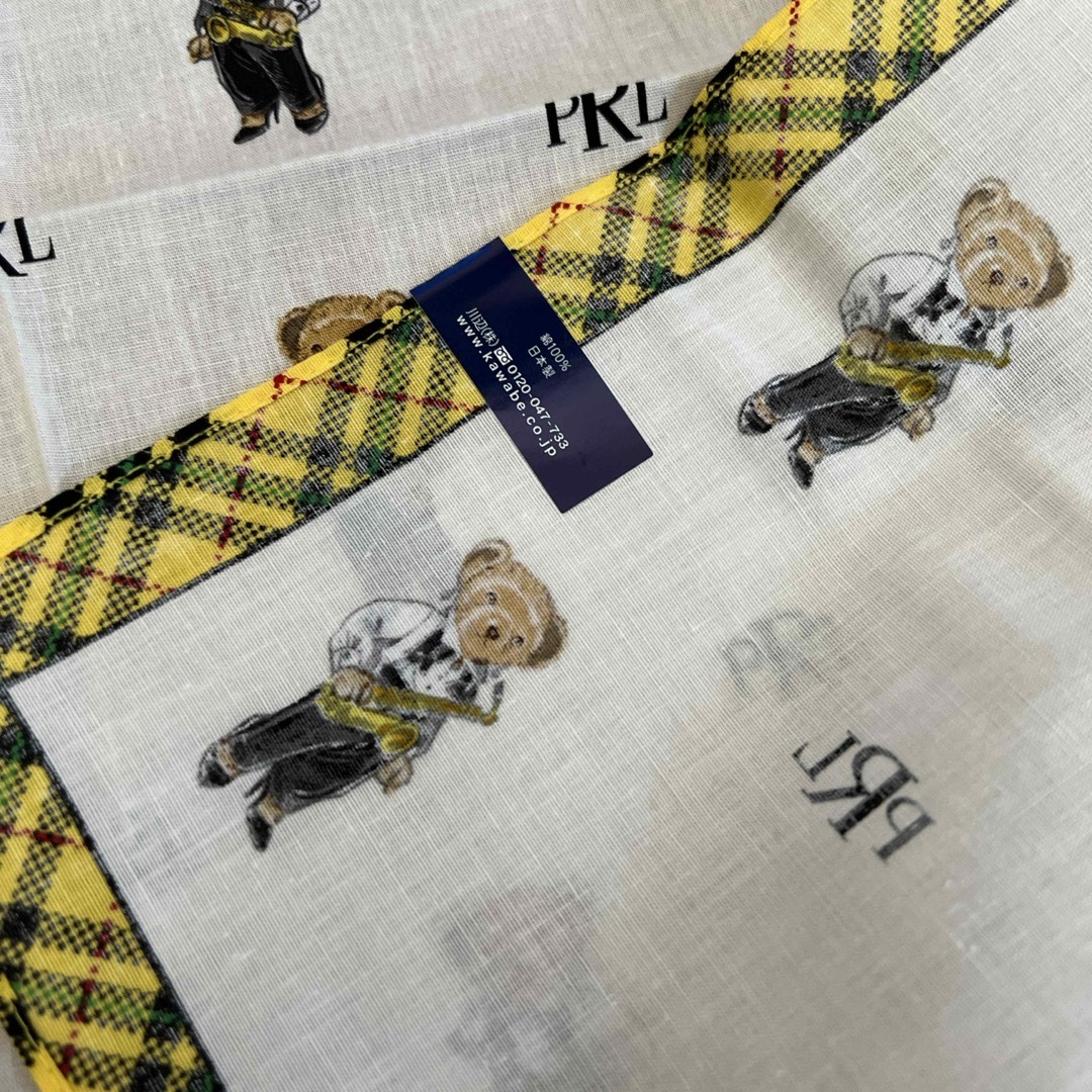 POLO RALPH LAUREN(ポロラルフローレン)のポロ　ラルフローレン　ポロベア　ハンカチ　大判　イエロー レディースのファッション小物(ハンカチ)の商品写真