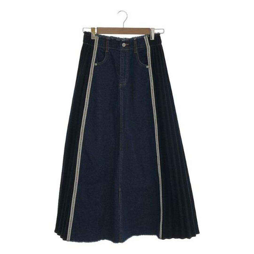 Ameri VINTAGE(アメリヴィンテージ)のAmeri VINTAGE / アメリヴィンテージ | 2020SS | SIDE PLEATS DENIM SKIRT スカート | M | インディゴ | レディース レディースのスカート(ロングスカート)の商品写真