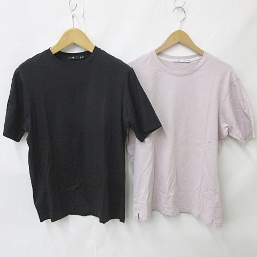 UNIQLO(ユニクロ)のユニクロ ＋J ジルサンダー Tシャツ 2枚セット 半袖 丸首 黒 ピンク M メンズのトップス(Tシャツ/カットソー(半袖/袖なし))の商品写真