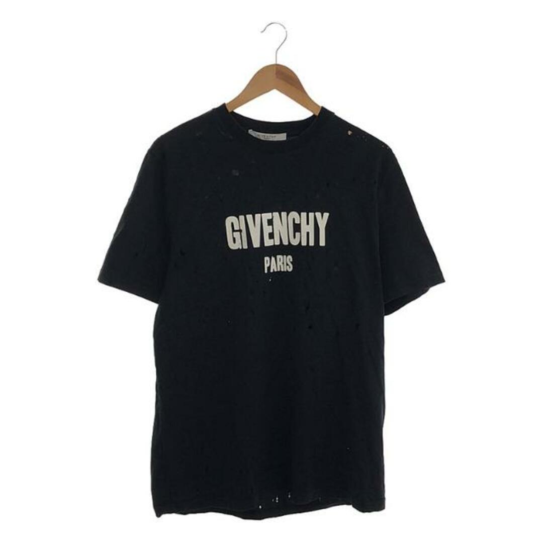 GIVENCHY(ジバンシィ)のGIVENCHY / ジバンシィ | デストロイ ロゴ Tシャツ | M | ブラック/ホワイト | レディース レディースのトップス(Tシャツ(半袖/袖なし))の商品写真