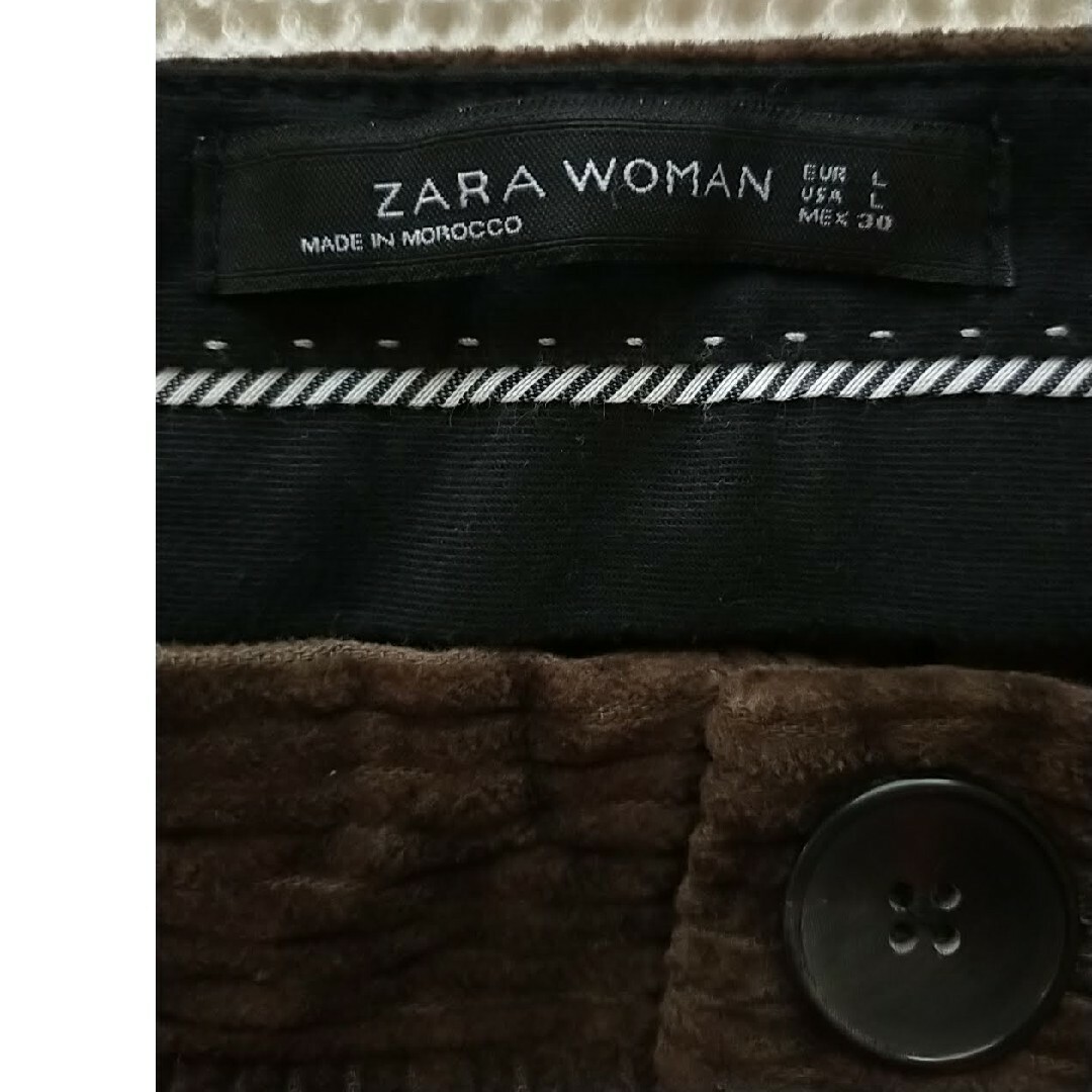 ZARA(ザラ)の最終値下げ　未使用　コーデュロイワイドパンツ　ブラウン　茶　ストレート レディースのパンツ(その他)の商品写真